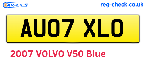 AU07XLO are the vehicle registration plates.