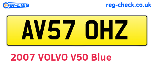 AV57OHZ are the vehicle registration plates.
