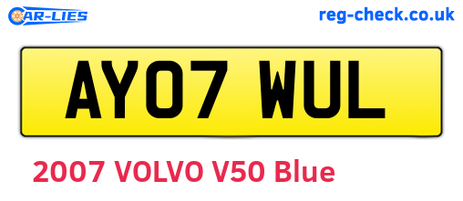 AY07WUL are the vehicle registration plates.