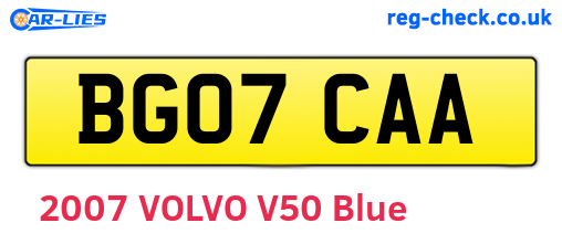 BG07CAA are the vehicle registration plates.