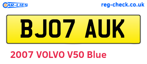 BJ07AUK are the vehicle registration plates.