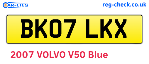 BK07LKX are the vehicle registration plates.