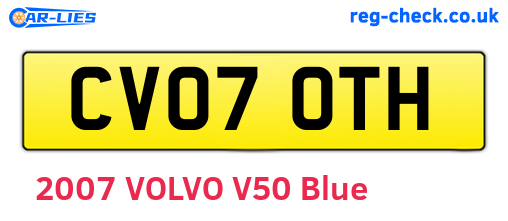 CV07OTH are the vehicle registration plates.