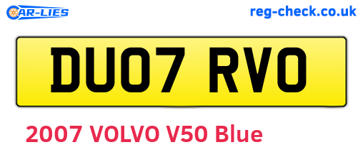 DU07RVO are the vehicle registration plates.