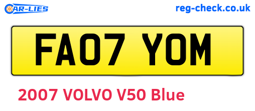 FA07YOM are the vehicle registration plates.