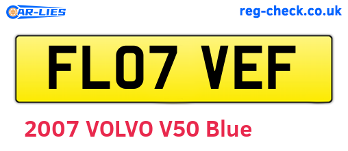 FL07VEF are the vehicle registration plates.