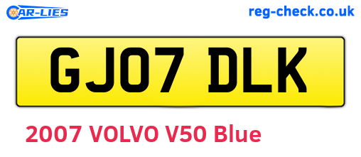 GJ07DLK are the vehicle registration plates.