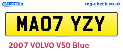 MA07YZY are the vehicle registration plates.