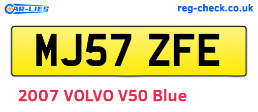 MJ57ZFE are the vehicle registration plates.