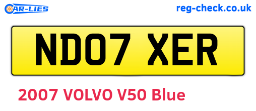ND07XER are the vehicle registration plates.
