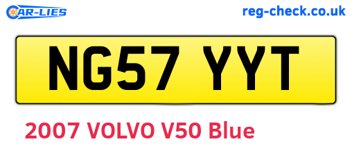 NG57YYT are the vehicle registration plates.
