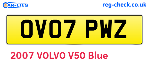 OV07PWZ are the vehicle registration plates.