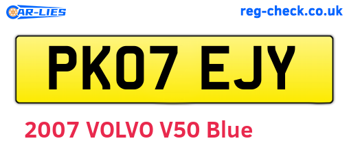 PK07EJY are the vehicle registration plates.