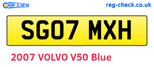SG07MXH are the vehicle registration plates.