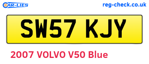 SW57KJY are the vehicle registration plates.