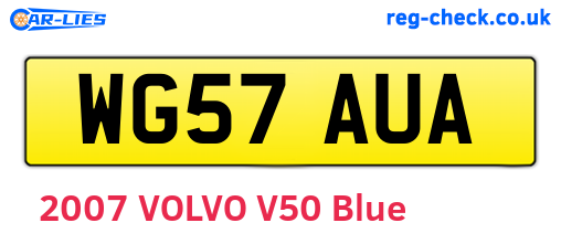 WG57AUA are the vehicle registration plates.