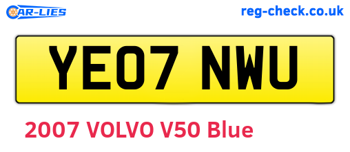 YE07NWU are the vehicle registration plates.