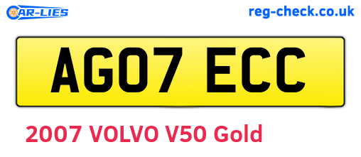 AG07ECC are the vehicle registration plates.