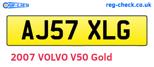 AJ57XLG are the vehicle registration plates.