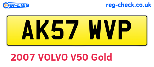 AK57WVP are the vehicle registration plates.