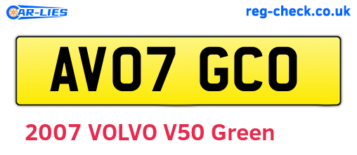 AV07GCO are the vehicle registration plates.