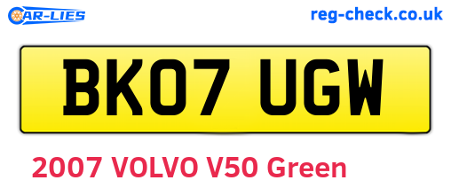 BK07UGW are the vehicle registration plates.
