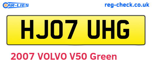 HJ07UHG are the vehicle registration plates.