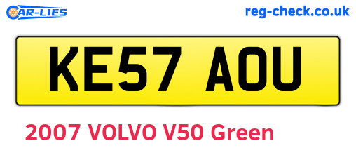 KE57AOU are the vehicle registration plates.
