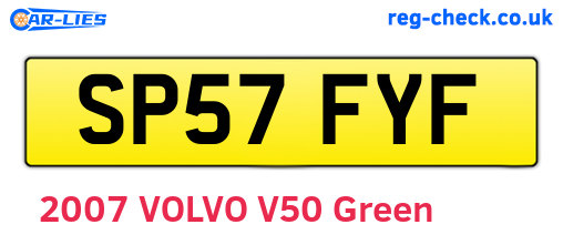 SP57FYF are the vehicle registration plates.