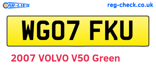 WG07FKU are the vehicle registration plates.