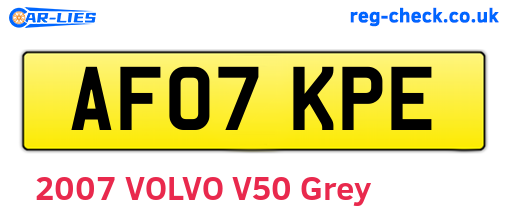 AF07KPE are the vehicle registration plates.