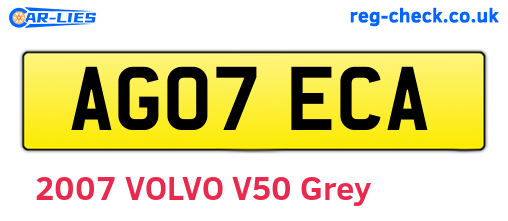 AG07ECA are the vehicle registration plates.