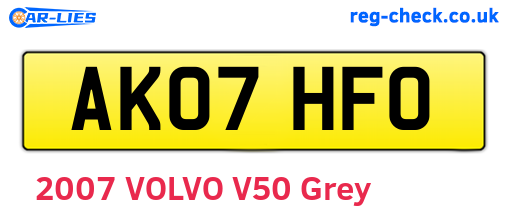 AK07HFO are the vehicle registration plates.