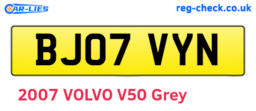 BJ07VYN are the vehicle registration plates.