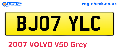 BJ07YLC are the vehicle registration plates.