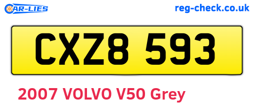 CXZ8593 are the vehicle registration plates.