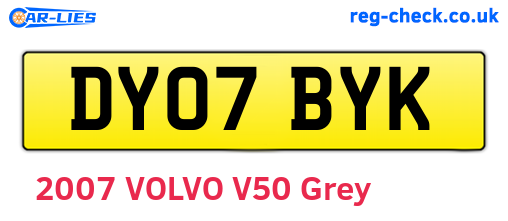 DY07BYK are the vehicle registration plates.