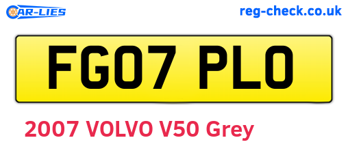 FG07PLO are the vehicle registration plates.