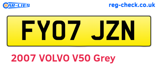 FY07JZN are the vehicle registration plates.