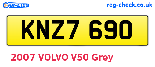 KNZ7690 are the vehicle registration plates.