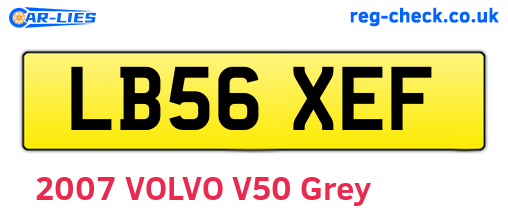 LB56XEF are the vehicle registration plates.
