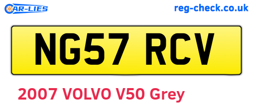 NG57RCV are the vehicle registration plates.