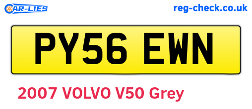 PY56EWN are the vehicle registration plates.