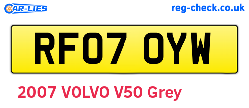 RF07OYW are the vehicle registration plates.