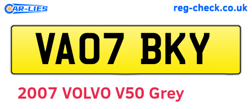 VA07BKY are the vehicle registration plates.