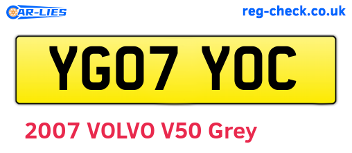 YG07YOC are the vehicle registration plates.