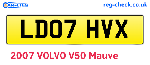 LD07HVX are the vehicle registration plates.