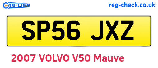 SP56JXZ are the vehicle registration plates.