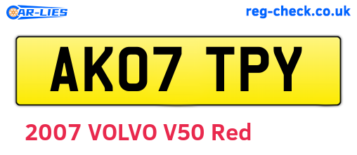 AK07TPY are the vehicle registration plates.