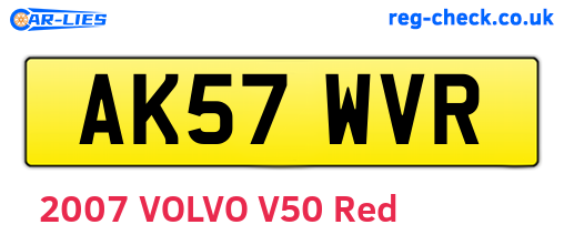 AK57WVR are the vehicle registration plates.